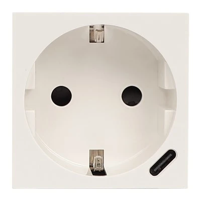 Soced Schuko gyda USB C