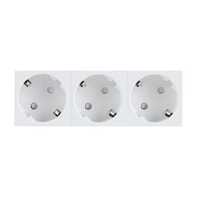 Soced Schuko Three Gang 45 Degree